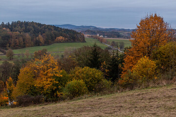 Autumn view of a landscape near Letohrad, Czech Republic