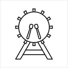 bedug drum icon for Muslim and Ramadan theme concept. Vector illustration on white background