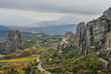 Fototapeta na wymiar The Meteora monasteries, Greece Kalambaka.