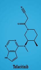 Tofacitinib is a medication used to treat rheumatoid arthritis, psoriatic arthritis, and ulcerative colitis