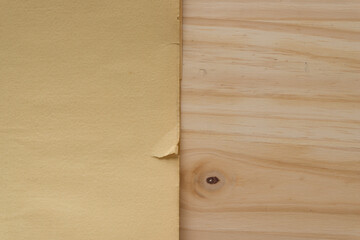 vintage paper arranged on a wood surface