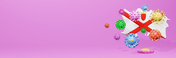 3d rendering of the spread of the covid 19 or corona virus in Channel Islands for displaying data on websites and social media