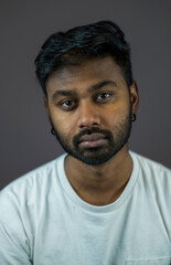 Fototapeta premium Portrait of Man Taking Professional Headshots