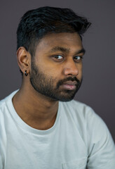 Fototapeta premium Portrait of Man Taking Professional Headshots