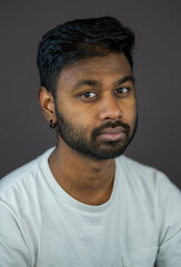 Fototapeta premium Portrait of Man Taking Professional Headshots