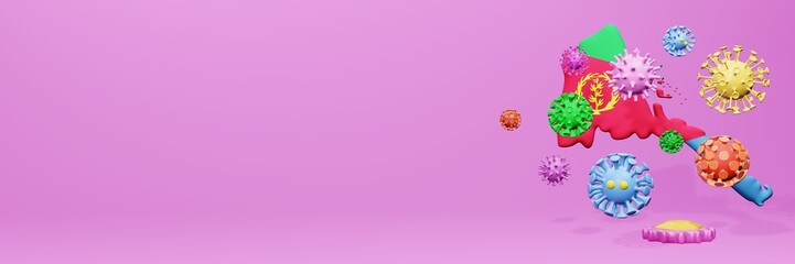 3d rendering of the spread of the covid 19 or corona virus in Eritrea for displaying data on websites and social media