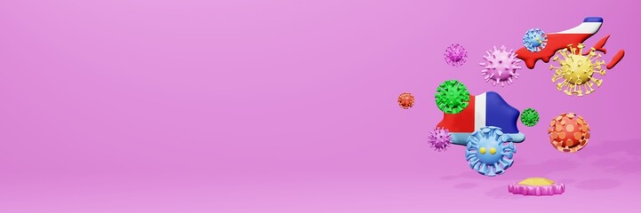 3d rendering of the spread of the covid 19 or corona virus in Fiji for displaying data on websites and social media