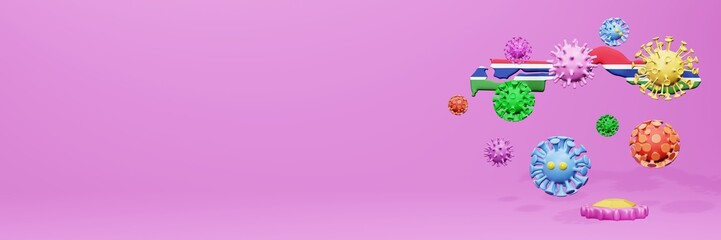 3d rendering of the spread of the covid 19 or corona virus in Gambia for displaying data on websites and social media