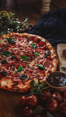 pizza with calabresa