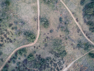 Aerial view of hiking trail
