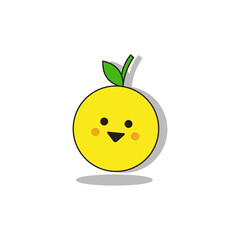 Orange smile cartoon design logo Free Vector