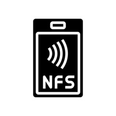 nfc contactless glyph icon vector. nfc contactless sign. isolated contour symbol black illustration