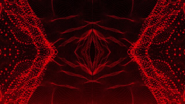 Seamless Loop of Symmetrical Red Dots – Futuristic 3D Motion