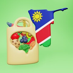 3d depiction of nutritional needs and consumption for a healthy brain in Namibia