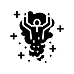 illusionist performing magic glyph icon vector. illusionist performing magic sign. isolated contour symbol black illustration
