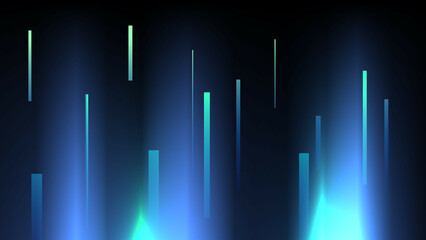 Neon blue light with line particle in dark atmosphere