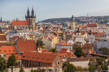 Naklejka na ściany i meble Skyline of Prague, Czech Republic