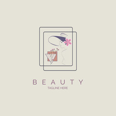 woman face beauty salon spa logo template design for brand or company and other