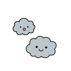 可愛くてシンプルな雲のイラスト