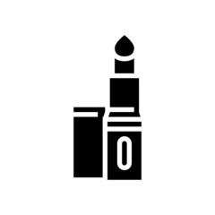 lipstick cosmetology accessory glyph icon vector. lipstick cosmetology accessory sign. isolated contour symbol black illustration