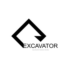 Excavator icon logo free vector