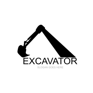Excavator icon logo free vector