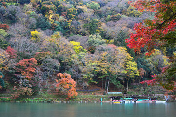 晩秋の京都市嵐山の紅葉06