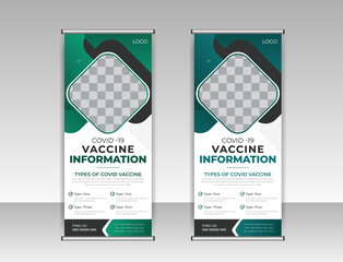 Healthcare and medical, business marketing roll up design, standee banner & x banner template with creative abstract background for exhibition Doctor, dentist, dental or health service , poster flyer