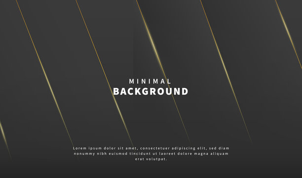 Minimal line black gold abstract background