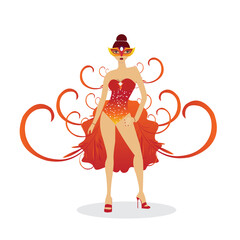 carnival costume illustration design is suitable for carnival events in any country or costume parties
