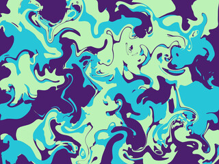 寒色系のマーブル模様