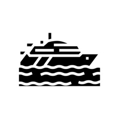 yacht transport glyph icon vector. yacht transport sign. isolated contour symbol black illustration