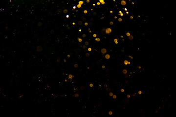 Vintage Gold abstract bokeh with black background