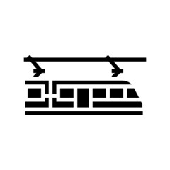 tram transport glyph icon vector. tram transport sign. isolated contour symbol black illustration