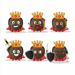 Fotobehang A Charismatic King love chocolate candy cartoon character wearing a gold crown © kongvector