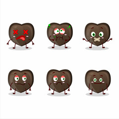 Love chocolate candy cartoon character with nope expression