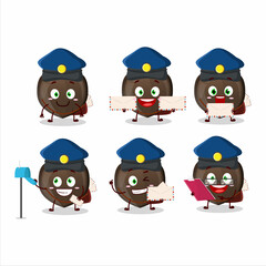 A picture of cheerful love chocolate candy postman cartoon design concept
