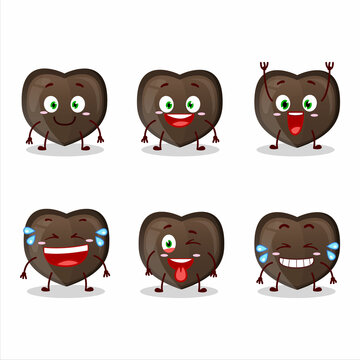 Cartoon character of love chocolate candy with smile expression
