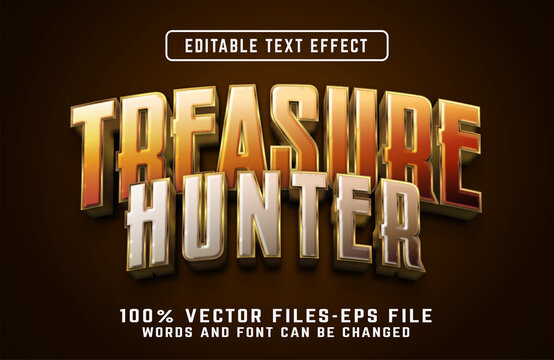 treasure hunter 3d text effect premium vectors
