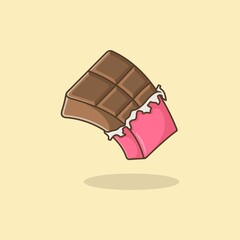 cute cartoon sweet chocolate. vector illustration for mascot logo or sticker
