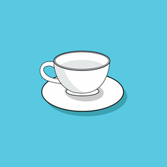 drinking cup made of white ceramic