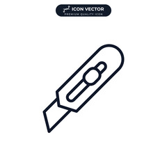 Cutter knife icon symbol template for graphic and web design collection logo vector illustration