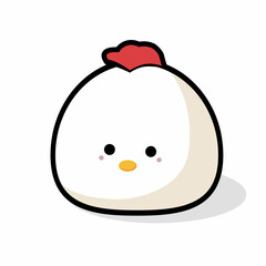 fat white chicken, cute and adorable