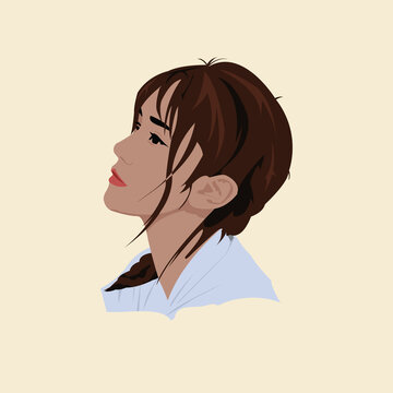 recommend clip art: a beautiful girl is daydreaming, looks adorable to me