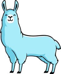 Cute Llama Cartoon Character Smiling