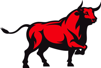 Strong Masculine Red Fighting Bull 