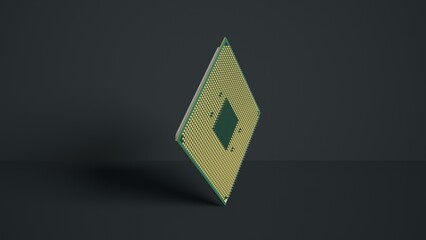 Image of cpu processor chip on a black background. Equipment and computer hardware. Central...
