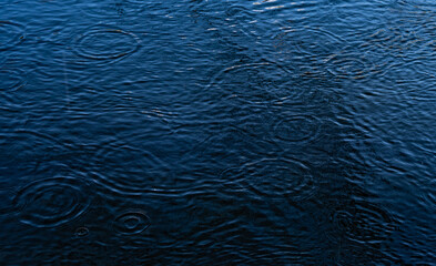 Small ripples in blue water 