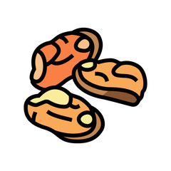 peeled mussel color icon vector. peeled mussel sign. isolated symbol illustration