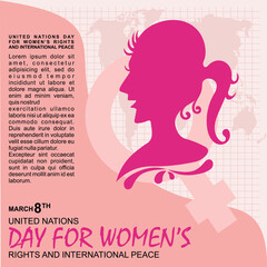 United Nations Day For Women's, rights and international peace, poster and banner vector